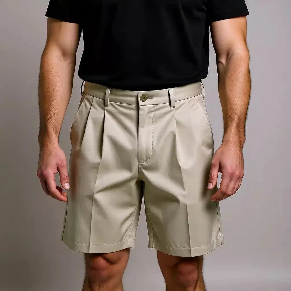 Roundtree & Yorke Travel Smart‎ Mens Pleated Shorts Expander Waistband 30 NWT